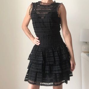 FP One HandMade Ruffled Black Dress Size XSmall